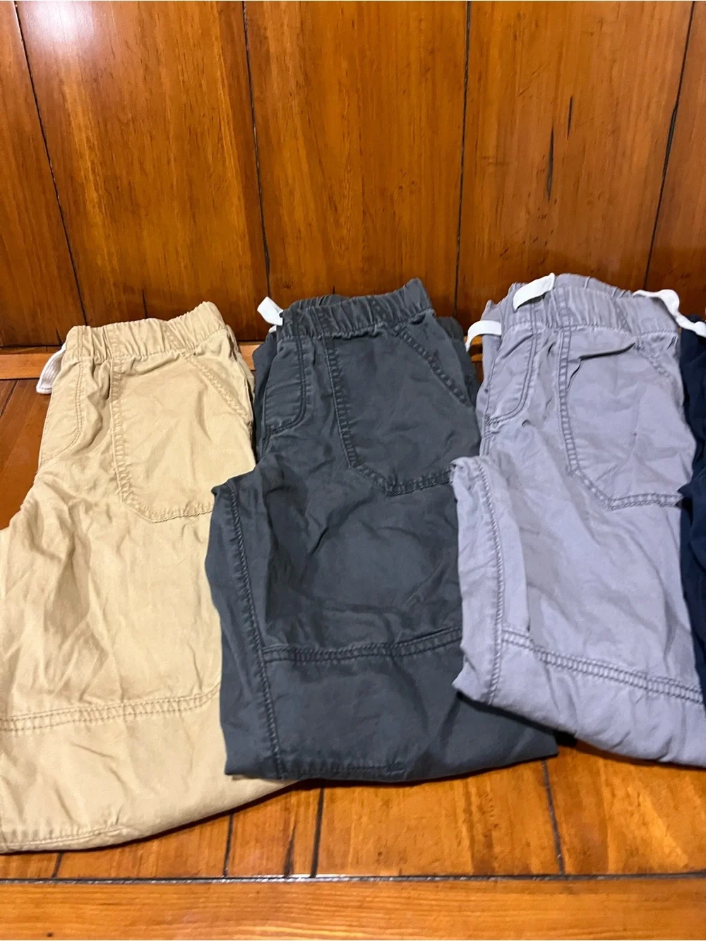 Cat & Jack Kids Cargo Pants - 4 pair included: Tan, Dark Gray, Light Gray, Navy